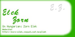 elek zorn business card